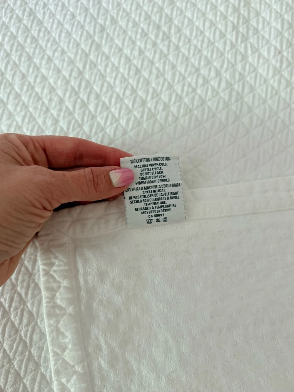 Restoration Hardware Cotton Diamond Quilted Matelassé Coverlet & Matching Shams